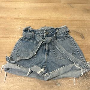 Zara Denim Paperbag Waist Jean Short